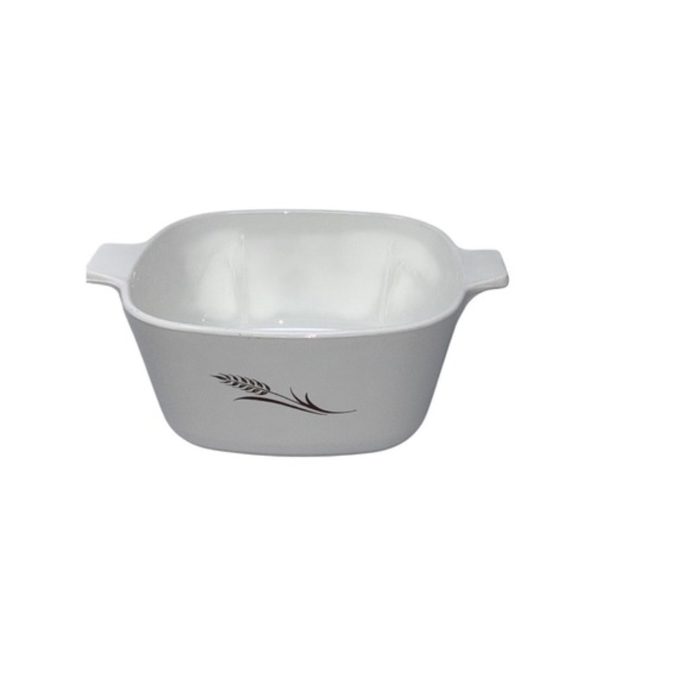 Corning Ware Wheat Casserole Dish 1.75 Qt White Square Baker W-1 3/4-B‎ USA Made
